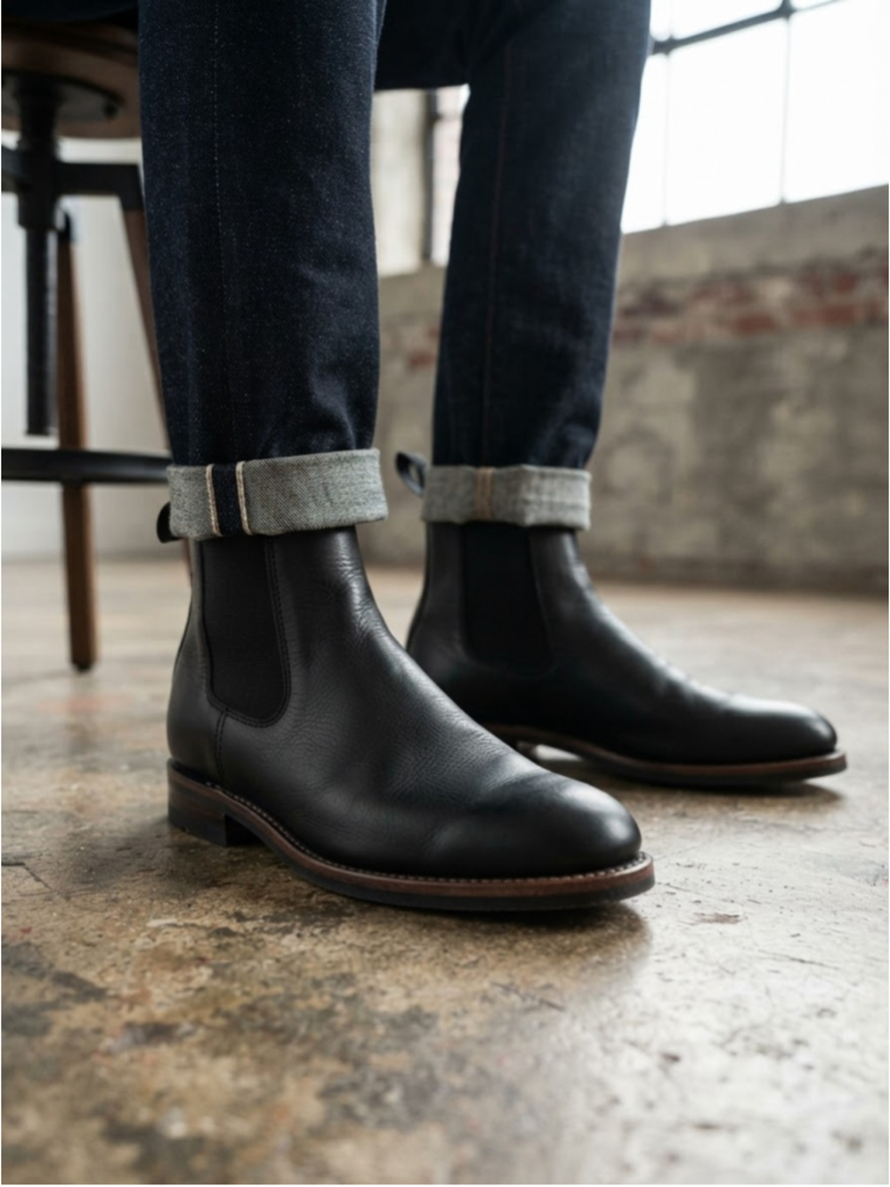 HD Russell Black Chromexcel Chelsea Boots Handmade in Canada Size 7.5